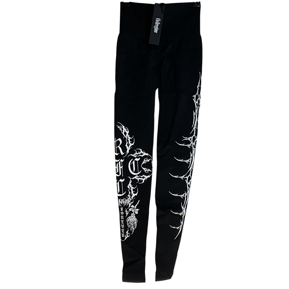 Civil Regime Sinister Bloom Kelly Scrunch Seamless Leggings Women's XS Black